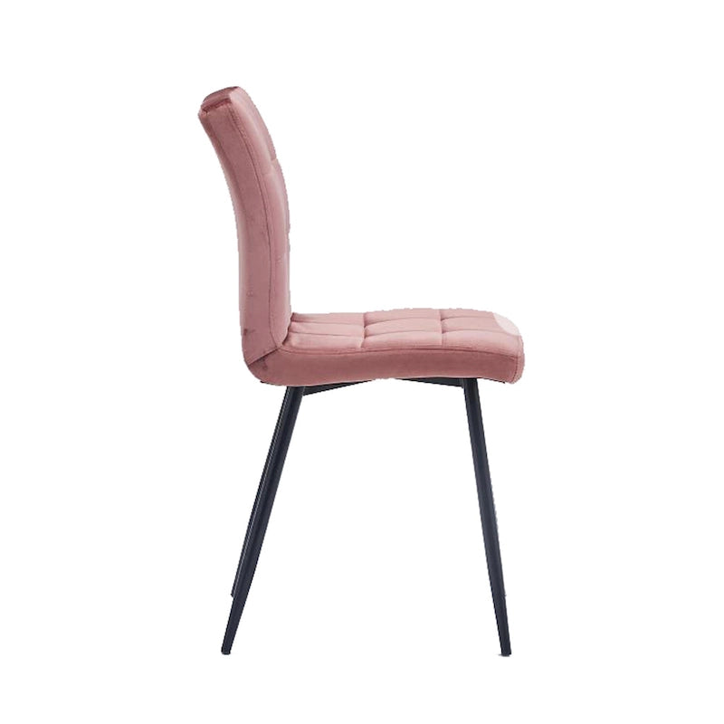 Sedia da pranzo in velluto, stile metà secolo, set da 2 (rosa / nero / verde / grigio / blu)