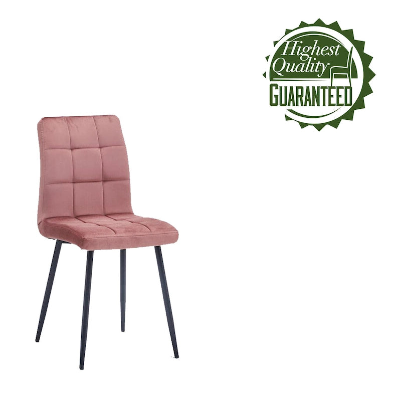 Sedia da pranzo in velluto, stile metà secolo, set da 2 (rosa / nero / verde / grigio / blu)