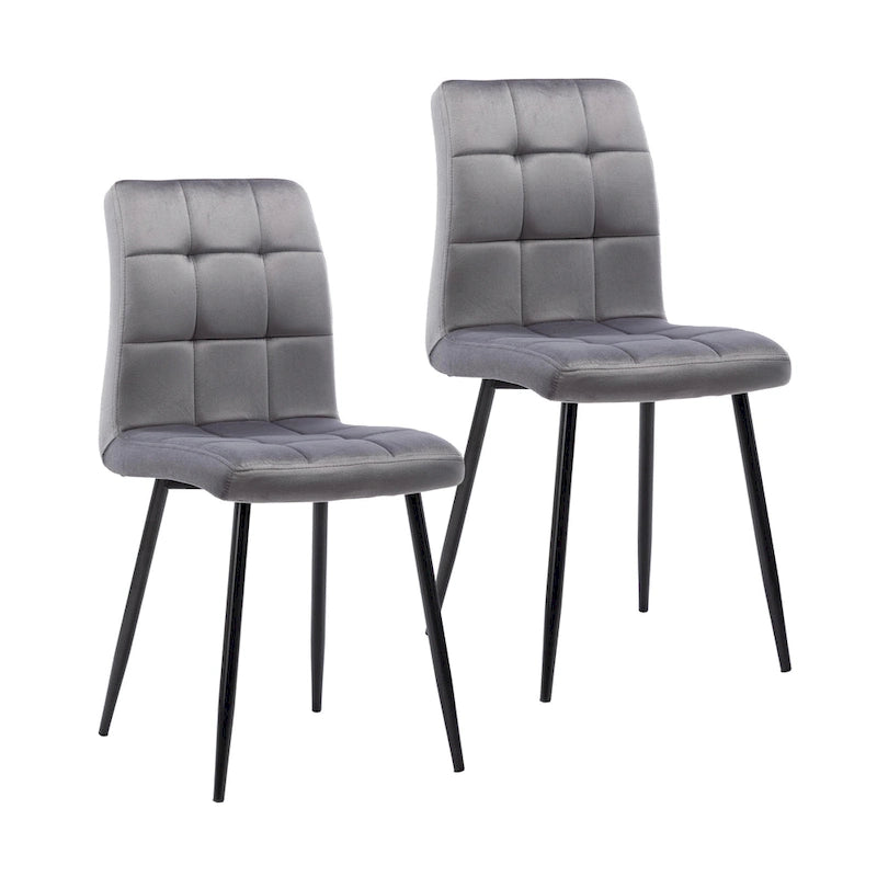 Sedia da pranzo in velluto, stile metà secolo, set da 2 (rosa / nero / verde / grigio / blu)
