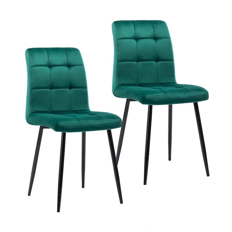 Sedia da pranzo in velluto, stile metà secolo, set da 2 (rosa / nero / verde / grigio / blu)
