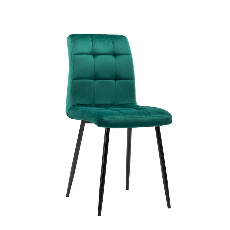 Sedia da pranzo in velluto, stile metà secolo, set da 2 (rosa / nero / verde / grigio / blu)