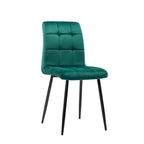 Sedia da pranzo in velluto, stile metà secolo, set da 2 (rosa / nero / verde / grigio / blu)