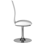 Sedie da pranzo girevoli in similpelle PU bianche/nere con base cromata, set da 2