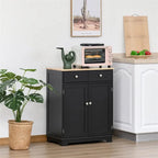 Mobile credenza/buffet a 2 cassetti e 2 ante, nero/bianco/grigio/marrone