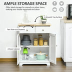 Mobile credenza/buffet a 2 cassetti e 2 ante, nero/bianco/grigio/marrone