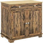 Mobile credenza/buffet a 2 cassetti e 2 ante, nero/bianco/grigio/marrone