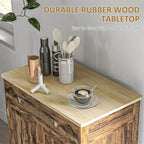 Mobile credenza/buffet a 2 cassetti e 2 ante, nero/bianco/grigio/marrone