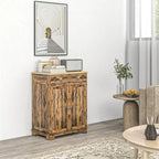 Mobile credenza/buffet a 2 cassetti e 2 ante, nero/bianco/grigio/marrone