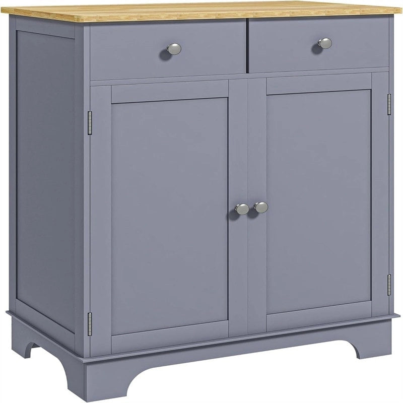 Mobile credenza/buffet a 2 cassetti e 2 ante, nero/bianco/grigio/marrone