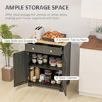 Mobile credenza/buffet a 2 cassetti e 2 ante, nero/bianco/grigio/marrone