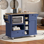 Carrello da cucina su ruote bianco/blu scuro/nero con cassetti, per 2 persone, ruote con blocco