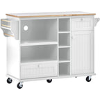 Carrello da cucina su ruote bianco/blu scuro/nero con cassetti, per 2 persone, ruote con blocco