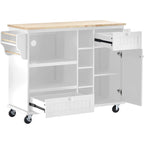 Carrello da cucina su ruote bianco/blu scuro/nero con cassetti, per 2 persone, ruote con blocco