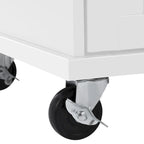 Carrello da cucina su ruote bianco/blu scuro/nero con cassetti, per 2 persone, ruote con blocco
