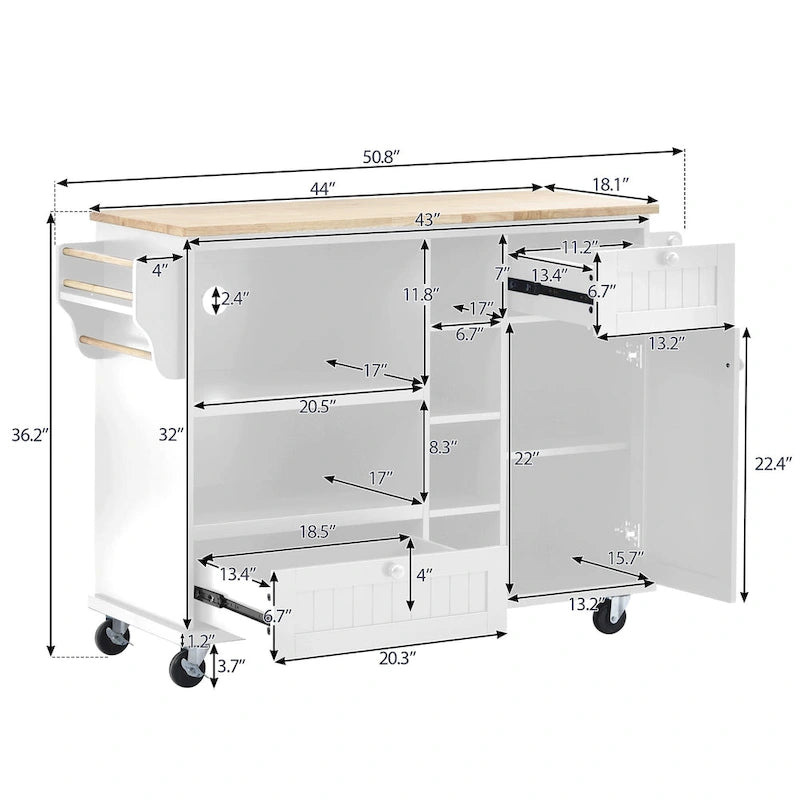 Carrello da cucina su ruote bianco/blu scuro/nero con cassetti, per 2 persone, ruote con blocco