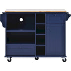 Carrello da cucina su ruote bianco/blu scuro/nero con cassetti, per 2 persone, ruote con blocco