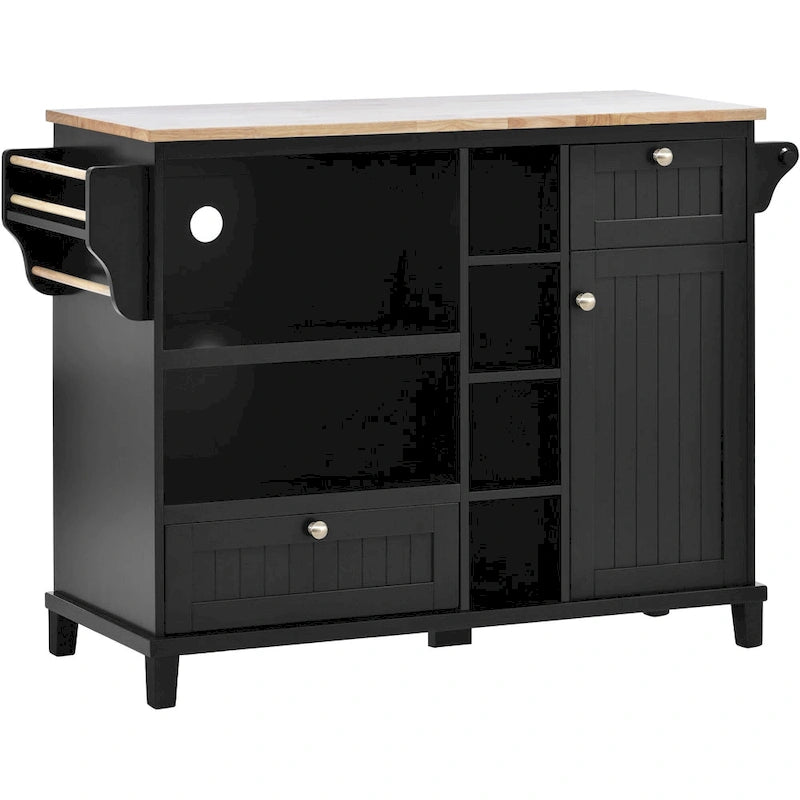 Carrello da cucina su ruote bianco/blu scuro/nero con cassetti, per 2 persone, ruote con blocco