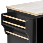 Carrello da cucina su ruote bianco/blu scuro/nero con cassetti, per 2 persone, ruote con blocco