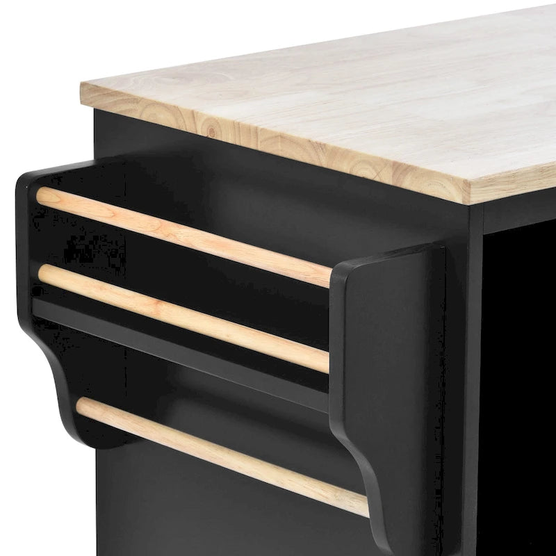 Carrello da cucina su ruote bianco/blu scuro/nero con cassetti, per 2 persone, ruote con blocco