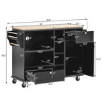 Carrello da cucina su ruote bianco/blu scuro/nero con cassetti, per 2 persone, ruote con blocco