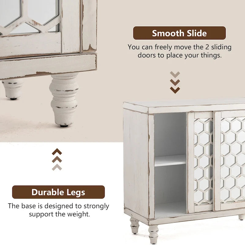 Sideboard und Anrichte aus Massivholz, Aufbewahrungsschrank