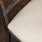 Sedie da pranzo imbottite in stile colonico, set da 2 – Grigio Invecchiato / Marrone Rustico / Legno Ligneo