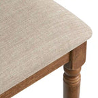 Sedie da pranzo imbottite in stile colonico, set da 2 – Grigio Invecchiato / Marrone Rustico / Legno Ligneo