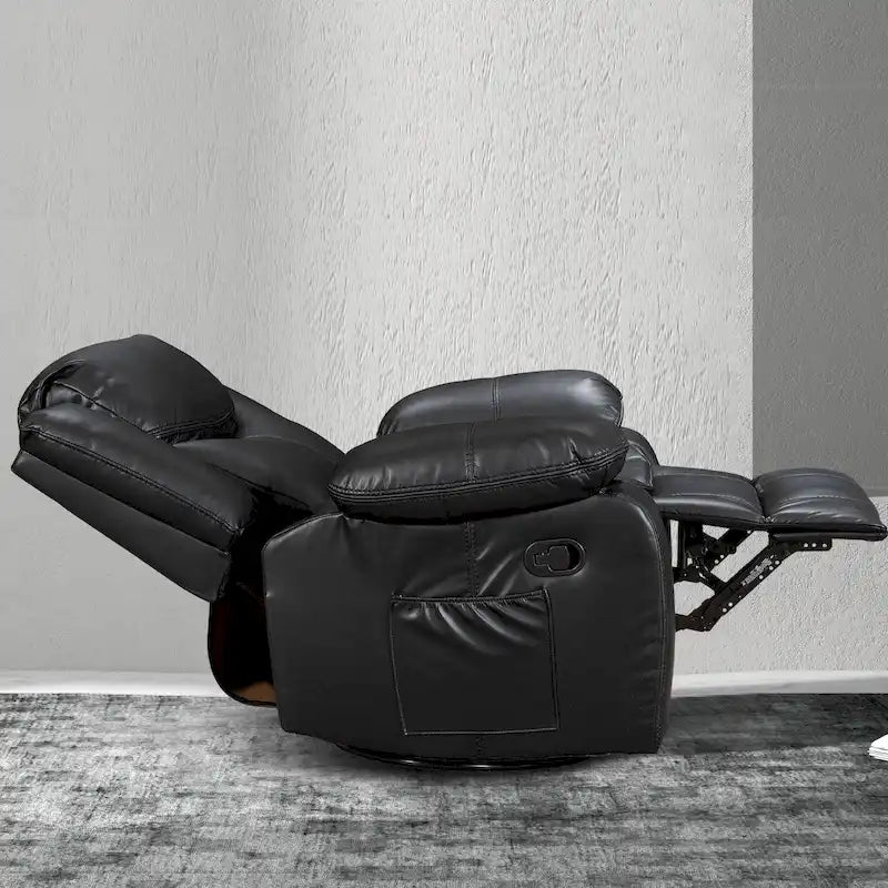 Geräumiger Relaxsessel aus strapazierfähigem Leder mit Massage- und Wärmefunktion