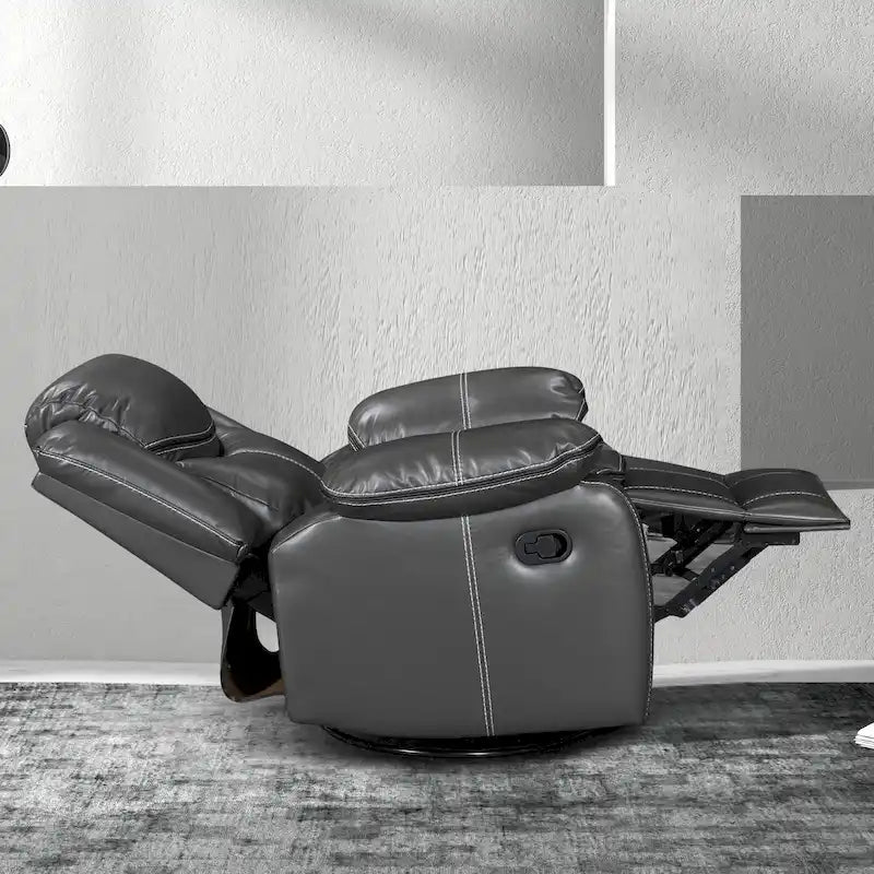 Geräumiger Relaxsessel aus strapazierfähigem Leder mit Massage- und Wärmefunktion