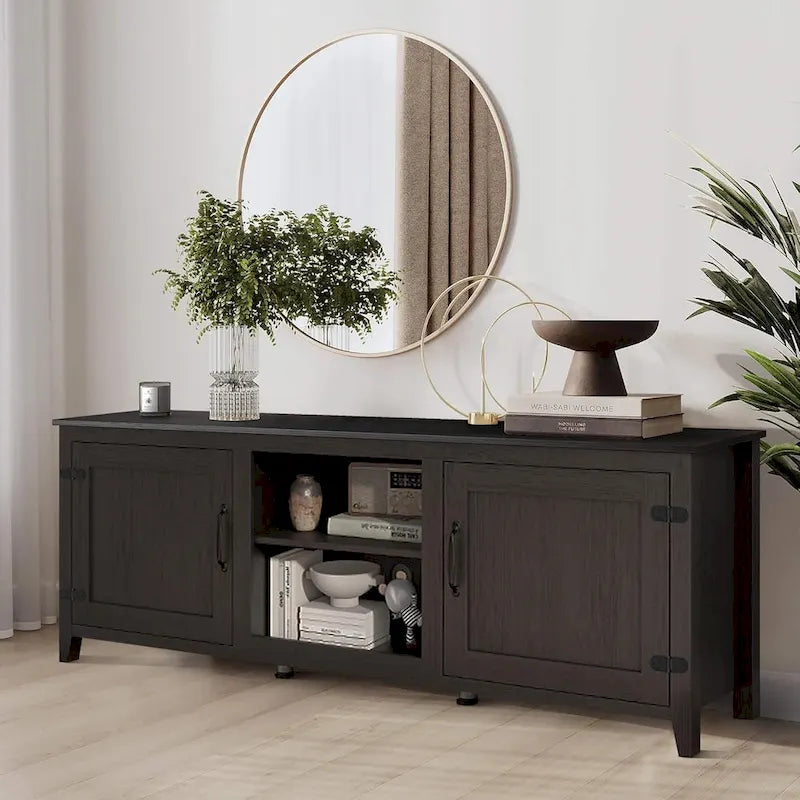 TV-Schrank für 70-Zoll-Fernseher mit Schubladen, Regalen und Türen für das Wohnzimmer