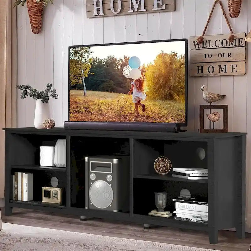 TV-Schrank für 70-Zoll-Fernseher mit Schubladen, Regalen und Türen für das Wohnzimmer