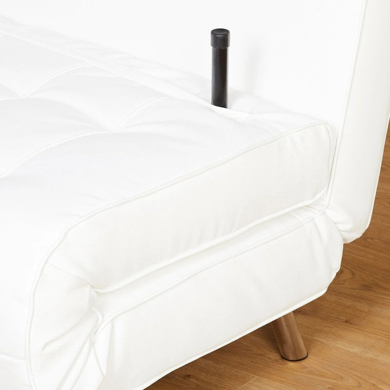 Mid-Century Modern Futon Chair Converts to Bed for Guest Room