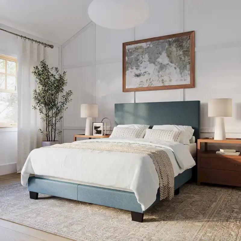 Letto imbottito moderno, rete a doghe necessaria
