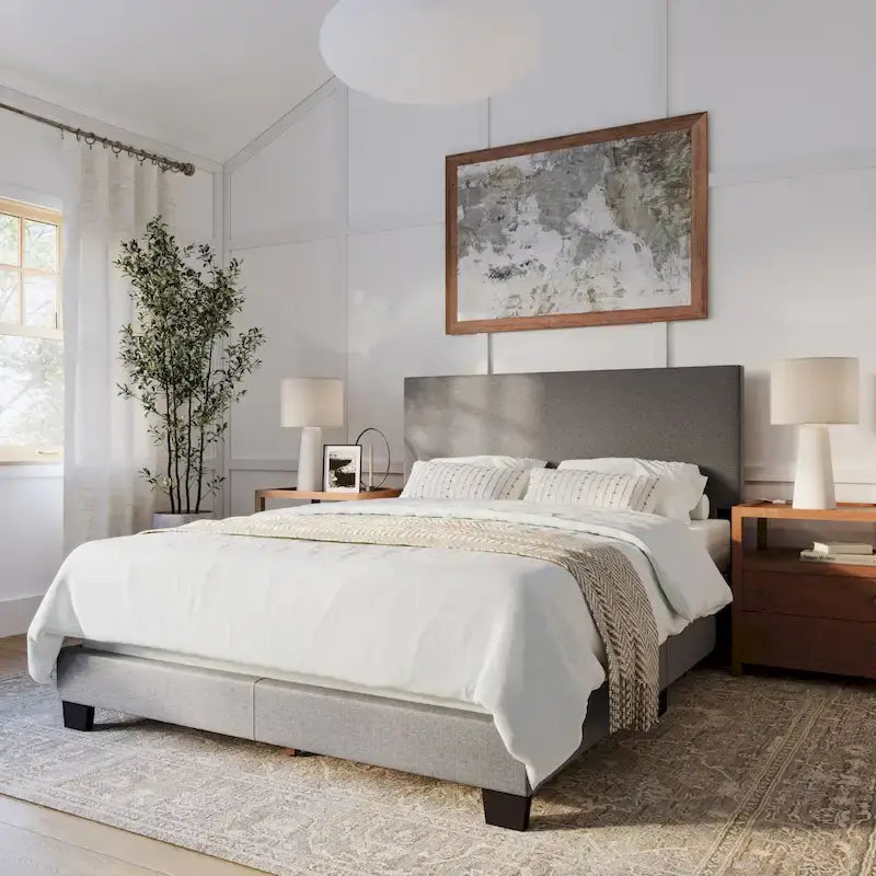 Letto imbottito moderno, rete a doghe necessaria