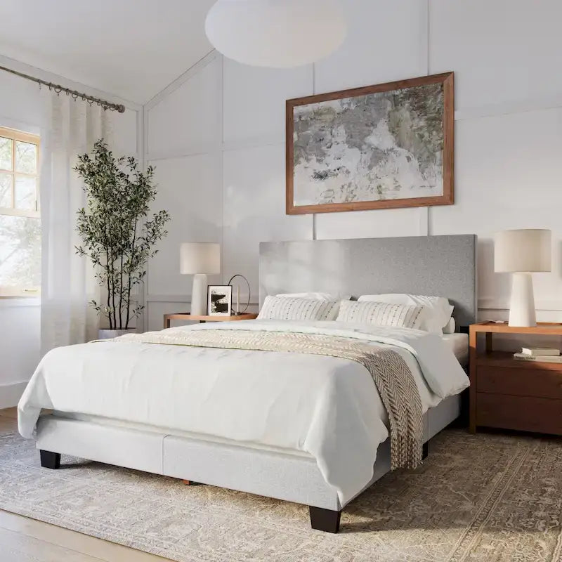Letto imbottito moderno, rete a doghe necessaria