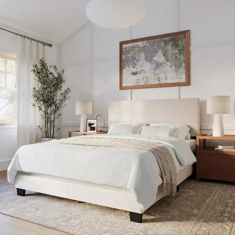 Letto imbottito moderno, rete a doghe necessaria
