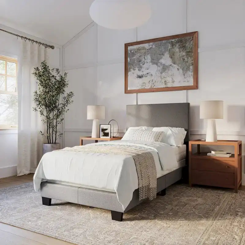 Letto imbottito moderno, rete a doghe necessaria
