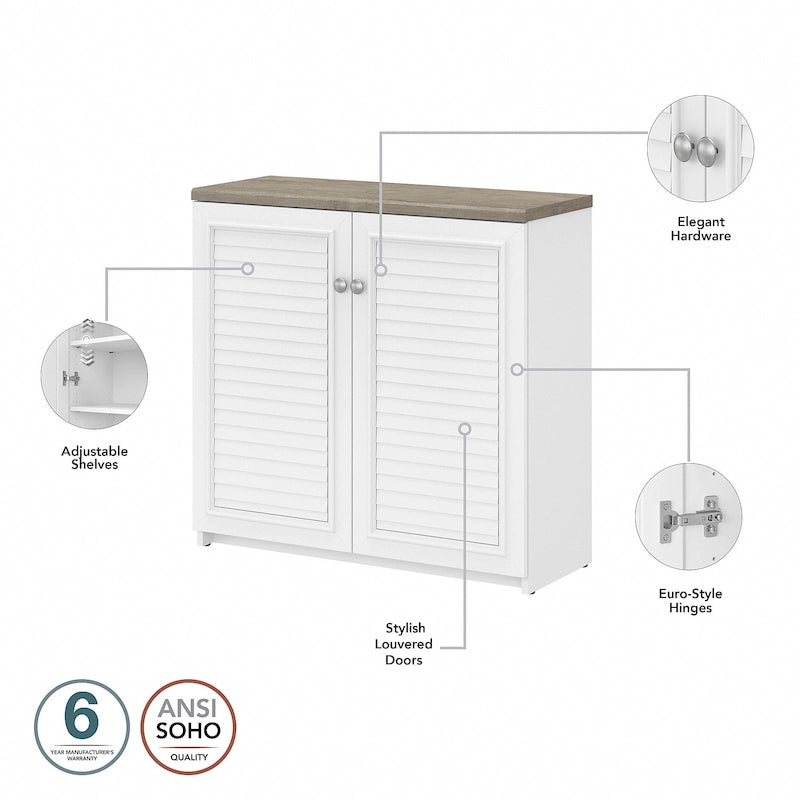 Armoire de rangement avec portes et étagères, 31.73L x 12.76W x 30.71H