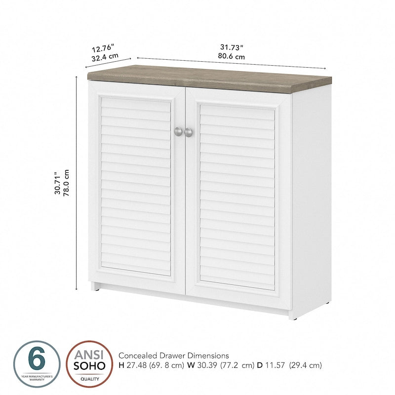 Armoire de rangement avec portes et étagères, 31.73L x 12.76W x 30.71H