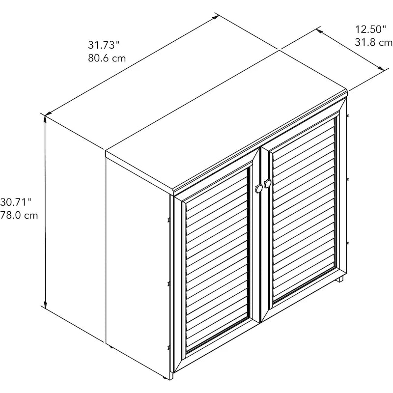 Armoire de rangement avec portes et étagères, 31.73L x 12.76W x 30.71H