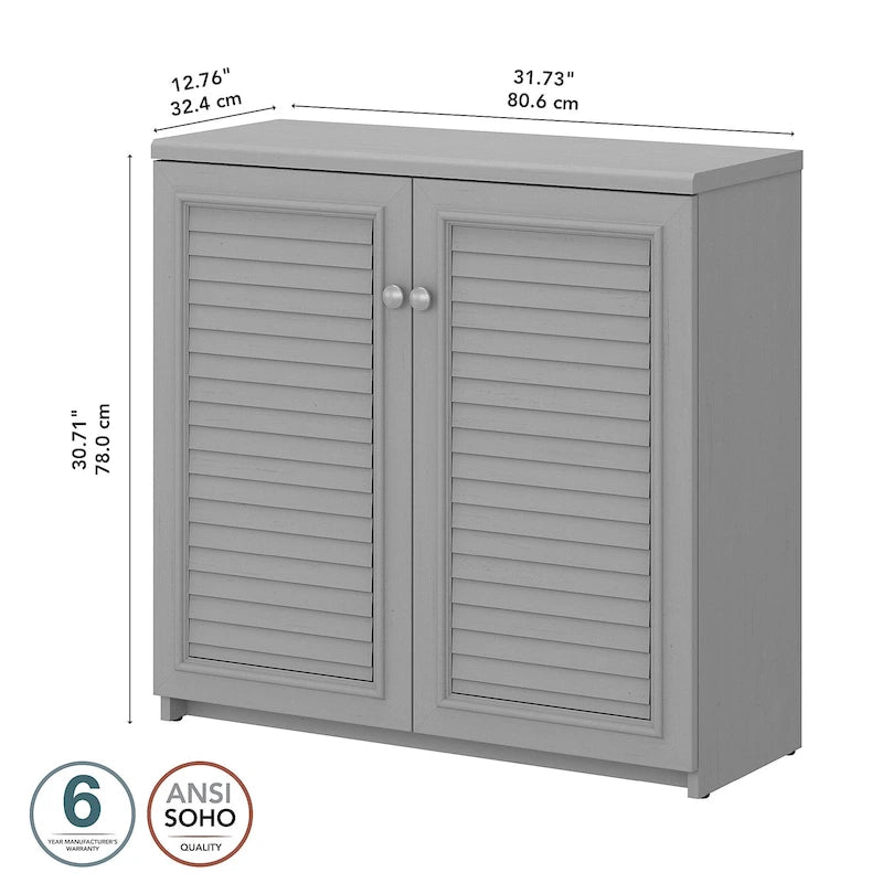 Armoire de rangement avec portes et étagères, 31.73L x 12.76W x 30.71H