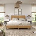 Modernes Plattformbett aus Cordstoff in Queen-Size, kein Lattenrost erforderlich
