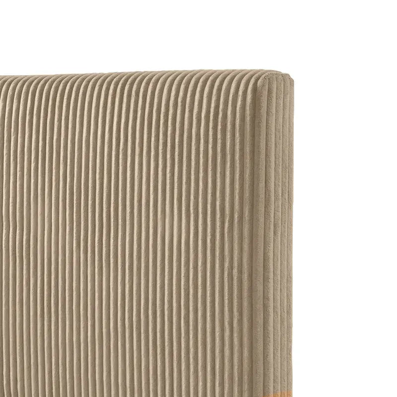 Modernes Plattformbett aus Cordstoff in Queen-Size, kein Lattenrost erforderlich