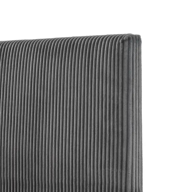 Modernes Plattformbett aus Cordstoff in Queen-Size, kein Lattenrost erforderlich