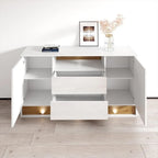 Credenza Lucida 160 cm Rovere Bianco/Rovere e Rovere Nero/Rovere – 2 Opzioni Colore