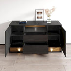 Credenza Lucida 160 cm Rovere Bianco/Rovere e Rovere Nero/Rovere – 2 Opzioni Colore