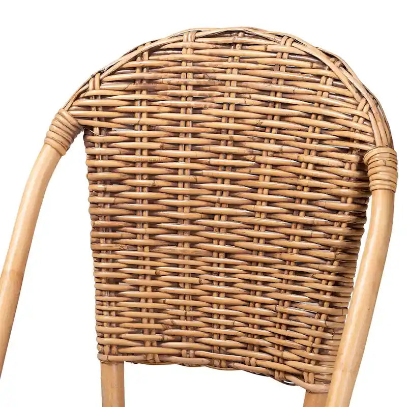 Sedia da Pranzo in Rattan Marrone Naturale, Stile Bohemien, Seduta Singola
