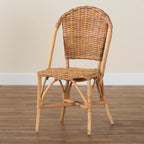 Sedia da Pranzo in Rattan Marrone Naturale, Stile Bohemien, Seduta Singola