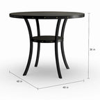 Tavolo da pranzo rotondo marrone altezza bancone con borchie in ottone - Posti 4-6
