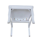 Sedie da pranzo con doppio schienale a croce in legno massello, set da 2 – gesso anticato / bianco / nero